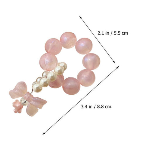 Beaded Phone Strap Cellphone Wrist Strap for Phone 2Pcs Acrylic Charm Chains 1