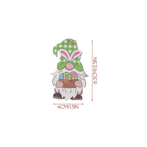Easter Hanging Gnome Ornaments Wooden Decorations for 24Pcs 1