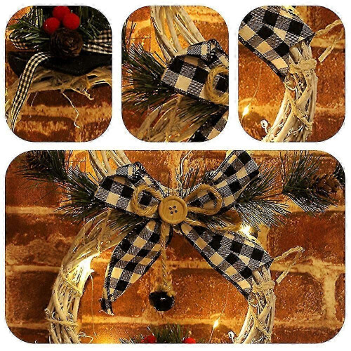 Snowman Shape Wreath, LED Lights, Front Door Decoration 2