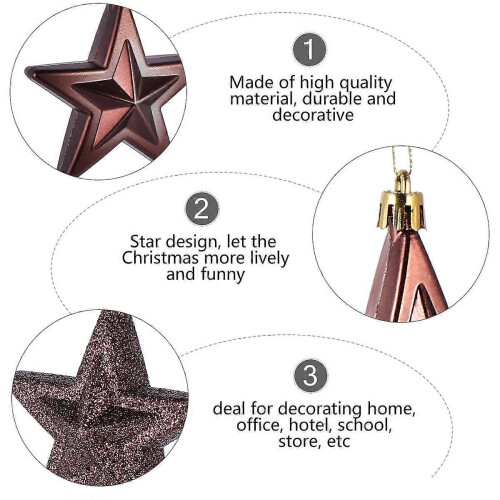 Christmas Tree Star Plastic Hanging Decor with 18Pcs for Decoration 2