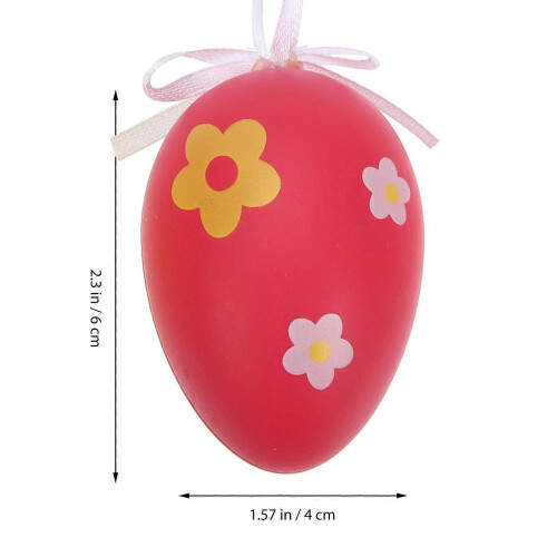 Easter Decorations Plastic Hanging Eggs for Decor with 6Pcs 1