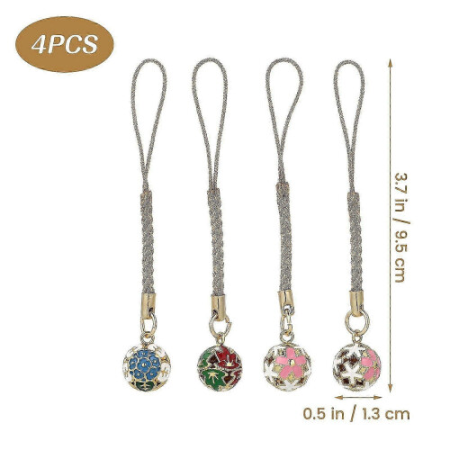 Phone Charm 4Pcs with Bells for Decoration Crafted Hanging Phone Cords 1