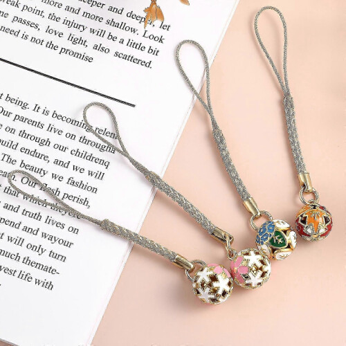 Phone Charm 4Pcs with Bells for Decoration Crafted Hanging Phone Cords 2