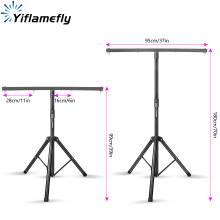 Yiflamefly Bühnenlicht-Stativhalterung, T-förmiger Ständer, verstellbar, Schwarz, Eisen, 2er-Set