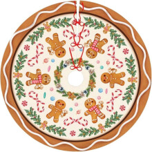 120cm Christmas Tree Skirt - Man Red Ribbon, Festive Christmas Party, Holiday Atmosphere Creation