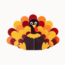 Thanksgiving Day Decor Paper Turkey Ornament for DIY Party 5Pcs Set