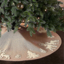 Christmas tree stand mat 36 inch 3D knitted beige skirt for home decor