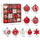 Christmas baubles collection 42 pieces red white decorations 1