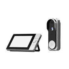 Video Doorbell with 4. 3-Inch Hd Monitor and Night Vision, No Wifi Required for Easy Setup Silvery