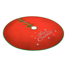 Christmas Tree Skirt Red Floor Mat for 2Pcs Christmas Tree Decoration