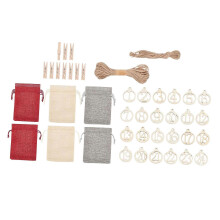 24-teiliges Adventskalender-Set mit hängenden Weihnachtsdekorationen