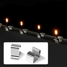 50PCS Metal Light Gutter Lights Hanging Clips Lighting Light Clips Xmas Light Gutter Hangers Silver