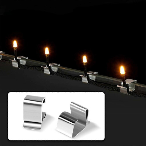 50PCS Metal Light Gutter Lights Hanging Clips Lighting Light Clips Xmas Light Gutter Hangers Silver
