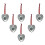 Silver Alloy Heart Shape Pendant for Xmas Tree Hanging 6Pcs Ornaments 1