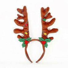 Festive Hair Band for Christmas Brown Antler Headband Women Accessory