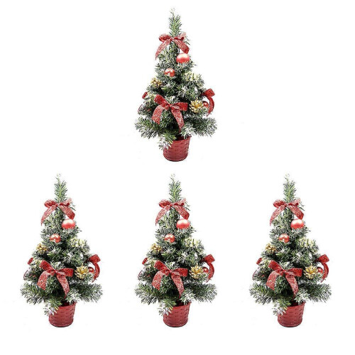 Mini Christmas Tree Decorative Ornament for Decoration 4Pcs Set