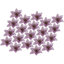 Christmas Flower Decor Tree Flower Ornament for Decor 30Pcs Purple Realistic Flowers
