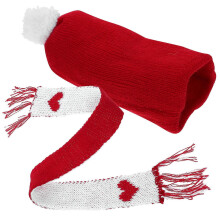 Snowman Hat Scarf for Pet Use 1Set Miniature Knitted Hat and Scarf