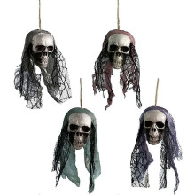 4pcs Halloween Skull Pendants, Ghost Horror Foam Ornaments in Random Colors for Halloween Decor