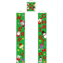 Reusable Green Transparent Christmas Couplet Set for Festive Decoration