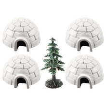 Modello decorativo di ghiacciaia per decorazione, 1 set di statuette in plastica.