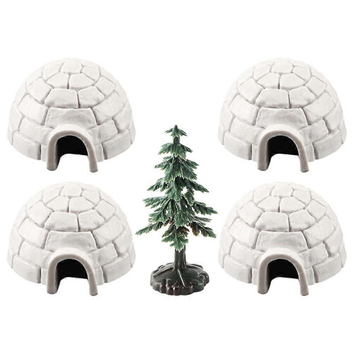 Decorative Ice House Model for Decoration 1Set Plastic Figurine Collection