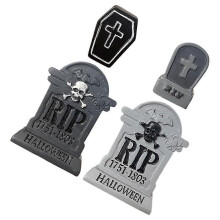 Haunted House Tombstone Decor Resin Halloween Gravestone for Decor 4Pcs