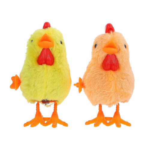 Wind Up Toys Easter Decor Plush Chicks Jumping Toys 2Pcs Set 2