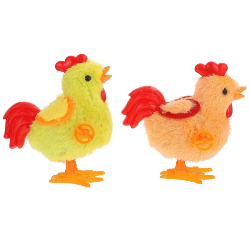 Wind Up Toys Easter Decor Plush Chicks Jumping Toys 2Pcs Set
