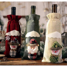 Christmas Decorations Wine Bottle Cover Set Christmas Wine Bottle Gift Bags Pack of 3