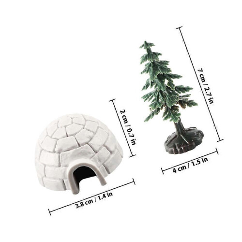 Decorative Ice House Model for Decoration 1Set Plastic Figurine Collection 1