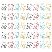 Assorted Color Cat Shape Paper Clips for Memo Clamps 50Pcs