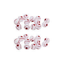 Acrylic Baseball Beads 100Pcs for DIY Jewelry Making White Round Accessories