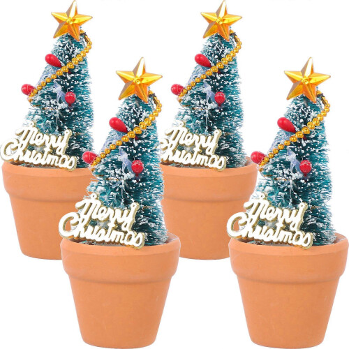 Christmas Artificial Tree Decors for Desktop Use 12Pcs Mini Christmas Tree Ornaments 1