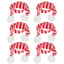 Christmas Cover Mini Scarf for Xmas Party Use 6Pcs Red and White