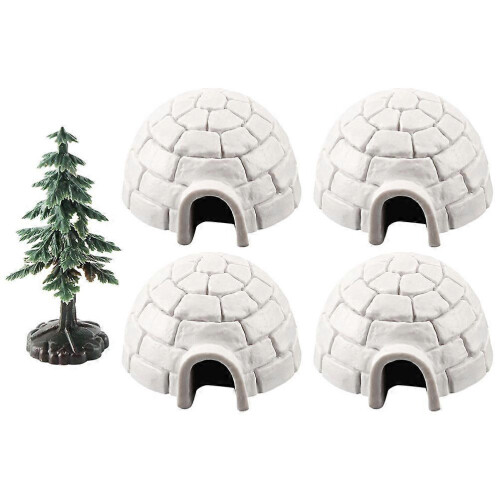 Decorative Ice House Model for Decoration 1Set Plastic Figurine Collection 2