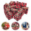 Red Black Plaid Fabric Hanging Christmas Tree Small Gift Boxes for Decoration 12Pcs 5