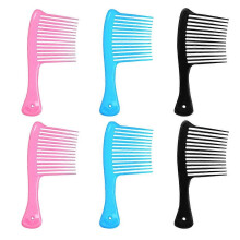 Hair Styling Wide Teeth Comb 6Pcs Plastic Hairdressing Combs for Salon Use