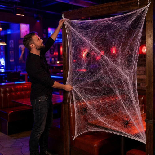 Halloween Spider Web Decoration 100g Stretchable Polyester For Party And Yard 1