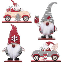 Wooden Christmas Decoration Creative Ornament for Decor 4Pcs Set