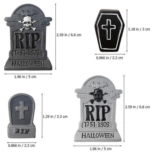 Decorazione per lapidi di Halloween in resina, 4 pezzi. 1