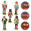 Wood Nutcracker Pendants Walnut Soldier Decorations for 5Pcs Xmas Hanging Decor 3