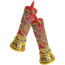 1 Pair Candle Lights Fake Candle Candle Light Altar Table DecorXX5,z Golden 21.30X8.00X8.00CM