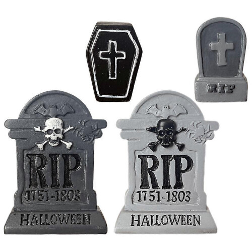 Decorazione per lapidi di Halloween in resina, 4 pezzi. 2