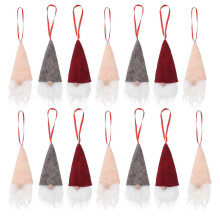 Tree Gnomes Ornaments Christmas Elements Round Head Non-Woven Fabric Plush Ornaments 24Pcs