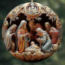 Christmas Nativity Scene Ornaments Acrylic 2d Hanging Pendant Xmas Tree Gift Family Friends