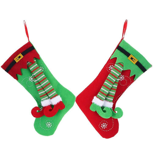 Christmas Sock Gift Bag Hanging Decor for Storage Use 2Pcs Cloth