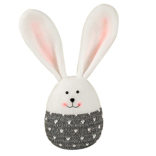 Easter Bunny Doll Stuffed Rabbit Toy for Decoration with Grey Plush Material