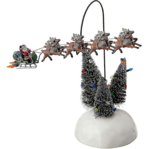 Weihnachtsdorf – Animierte, flammende Schlitten-Accessoire-Figur