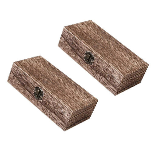 Scatola regalo in legno, contenitore per gioielli e tè, 2 pezzi, stile retrò